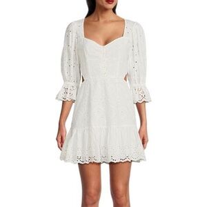 French Connection white eyelet cut-out dress